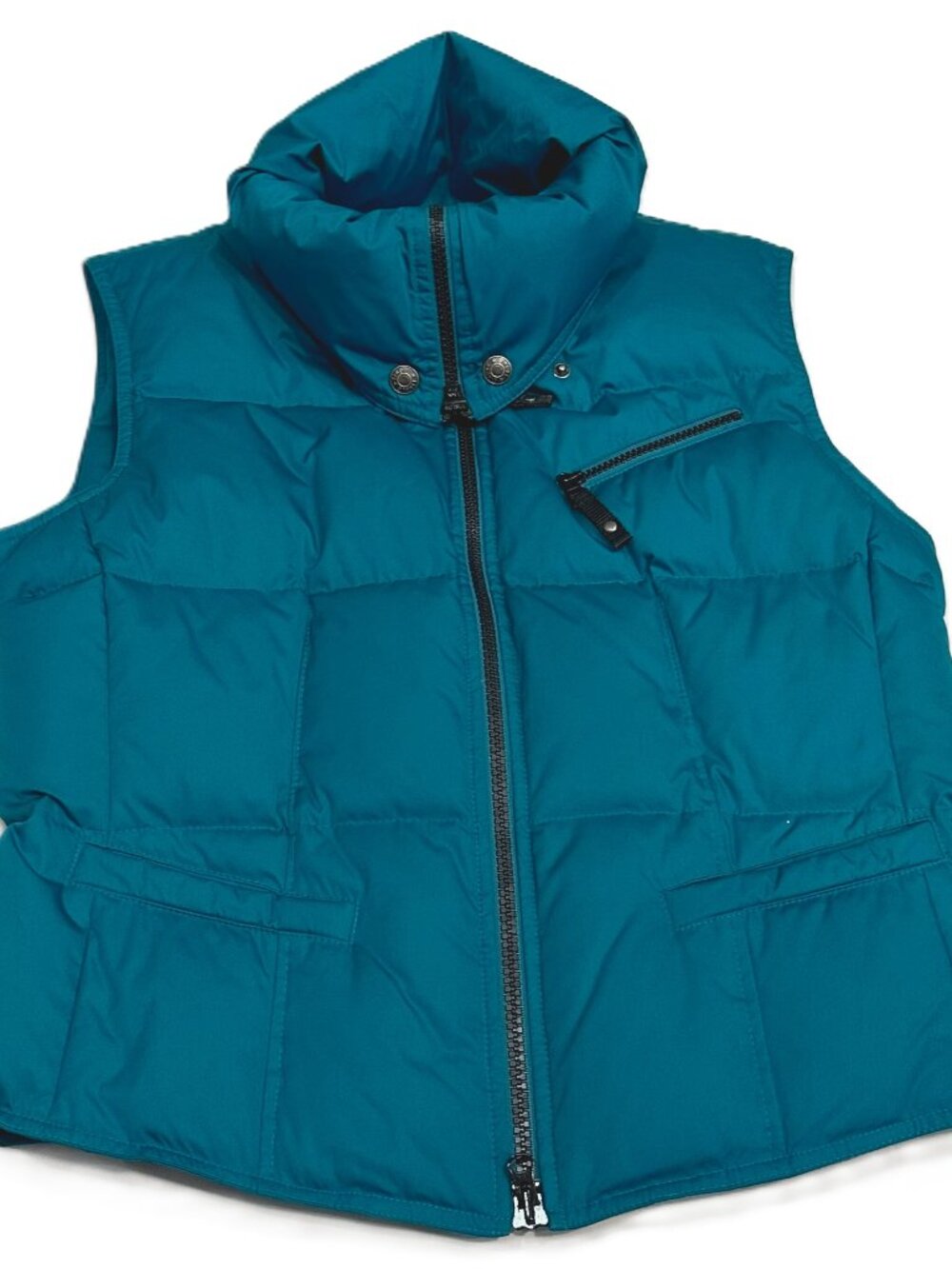 Teal Quilted Puffer Vest Womens Size 10-12 EU 42 Insulated Zip Winter CINQUE